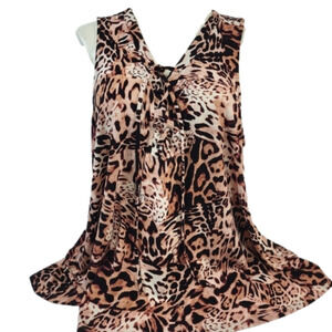 Jennifer Lopez Animal Print Sleeveless Blouse